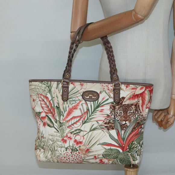 Salvatore Ferragamo Gancini Tote Bag Nylon Multicolor Gold Auth 138208