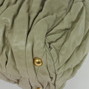 Miu Miu Matelasse Hand Bag Leather Ivory Gold Auth 138209-15