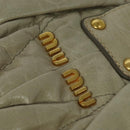 Miu Miu Matelasse Hand Bag Leather Ivory Gold Auth 138209-17