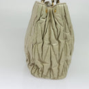 Miu Miu Matelasse Hand Bag Leather Ivory Gold Auth 138209-3