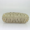 Miu Miu Matelasse Hand Bag Leather Ivory Gold Auth 138209-5
