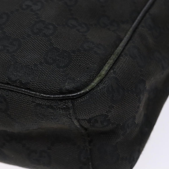 GUCCI GG Canvas Shoulder Bag Black Silver 03136 Auth 138213