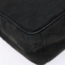 GUCCI GG Canvas Shoulder Bag Black Silver 03136 Auth 138213-11