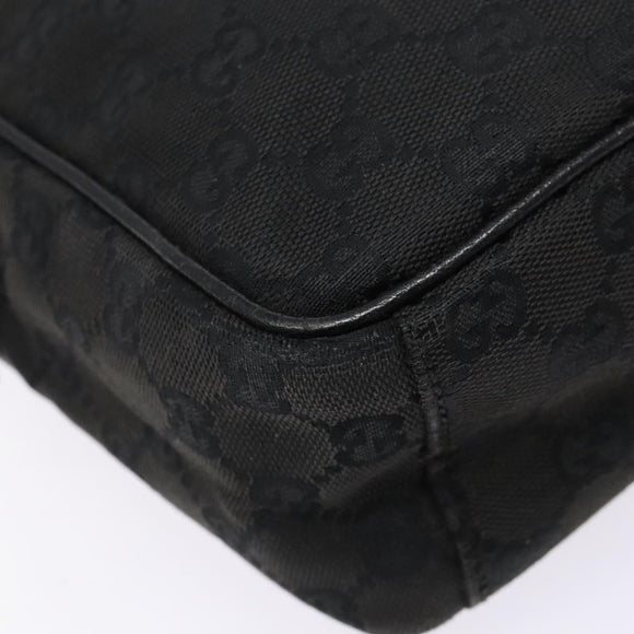 GUCCI GG Canvas Shoulder Bag Black Silver 03136 Auth 138213