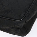 GUCCI GG Canvas Shoulder Bag Black Silver 03136 Auth 138213-13