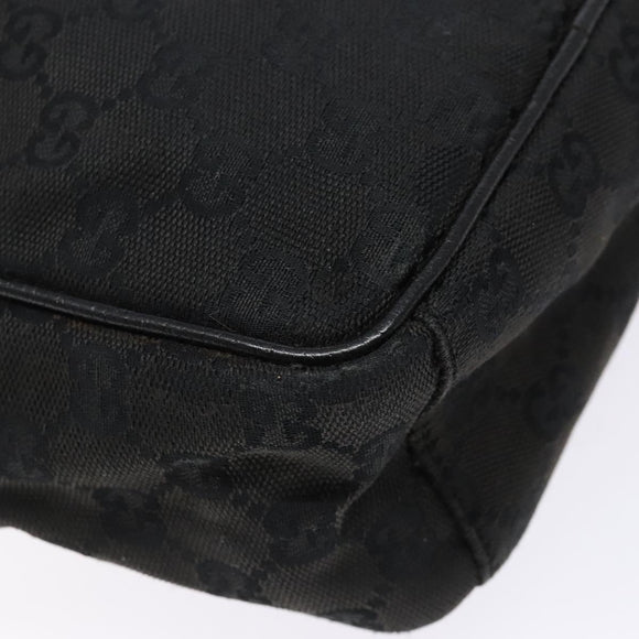 GUCCI GG Canvas Shoulder Bag Black Silver 03136 Auth 138213