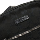 GUCCI GG Canvas Shoulder Bag Black Silver 03136 Auth 138213-14