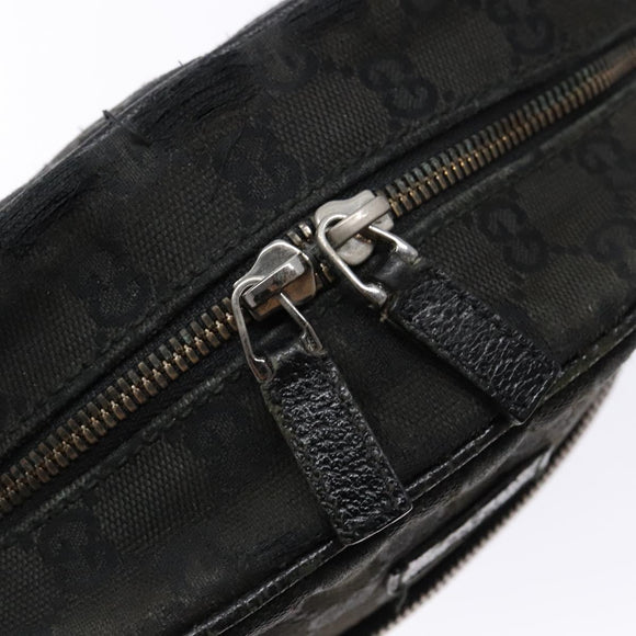 GUCCI GG Canvas Shoulder Bag Black Silver 03136 Auth 138213