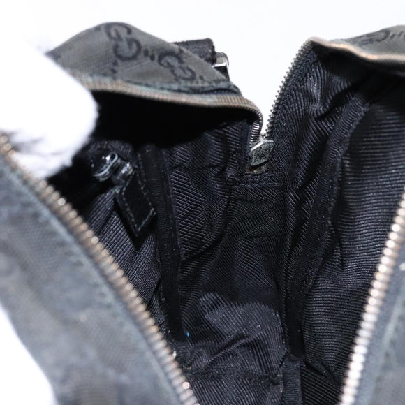 GUCCI GG Canvas Shoulder Bag Black Silver 03136 Auth 138213