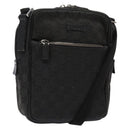 GUCCI GG Canvas Shoulder Bag Black Silver 03136 Auth 138213-1