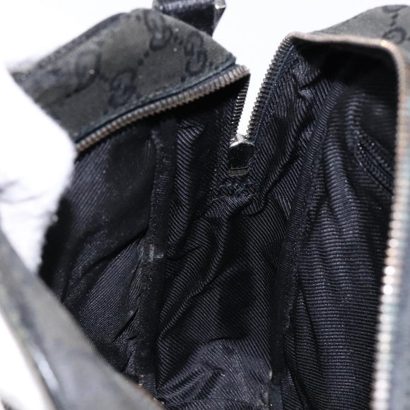 GUCCI GG Canvas Shoulder Bag Black Silver 03136 Auth 138213