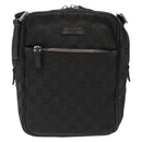 GUCCI GG Canvas Shoulder Bag Black Silver 03136 Auth 138213-2