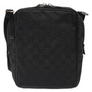 GUCCI GG Canvas Shoulder Bag Black Silver 03136 Auth 138213-3