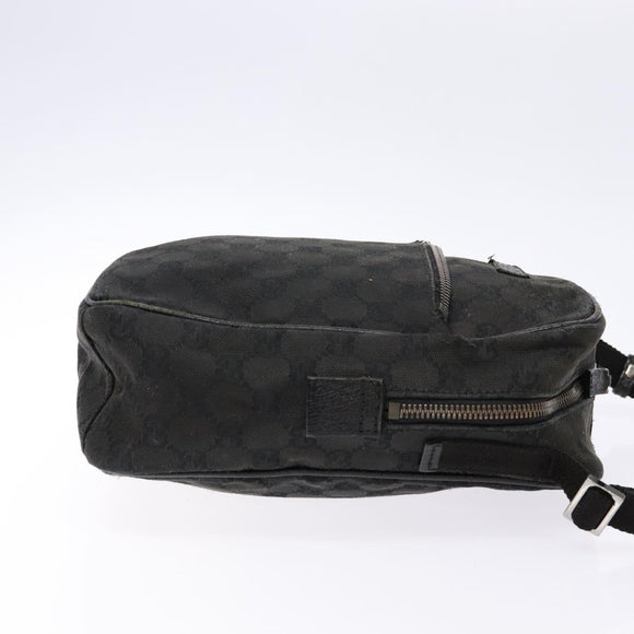 GUCCI GG Canvas Shoulder Bag Black Silver 03136 Auth 138213