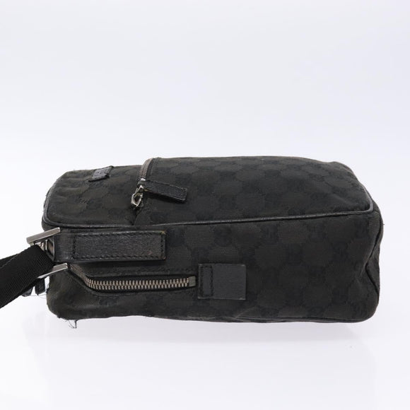 GUCCI GG Canvas Shoulder Bag Black Silver 03136 Auth 138213