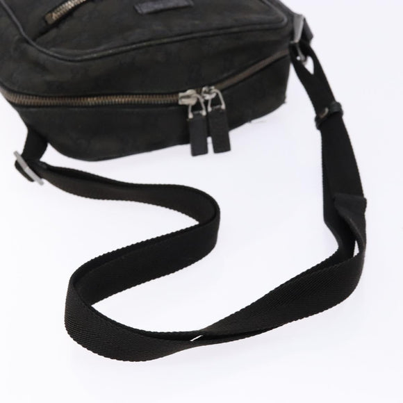 GUCCI GG Canvas Shoulder Bag Black Silver 03136 Auth 138213