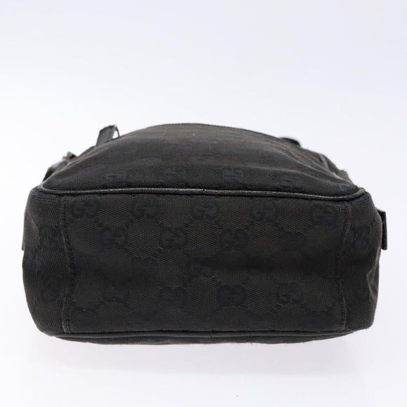 GUCCI GG Canvas Shoulder Bag Black Silver 03136 Auth 138213