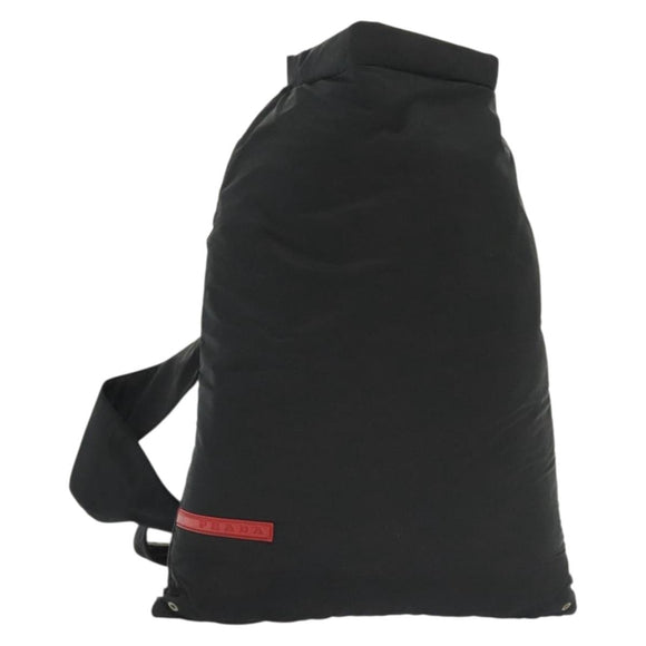 PRADA Sports Backpack Nylon Black Silver Auth 138214