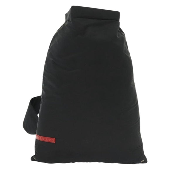 PRADA Sports Backpack Nylon Black Silver Auth 138214