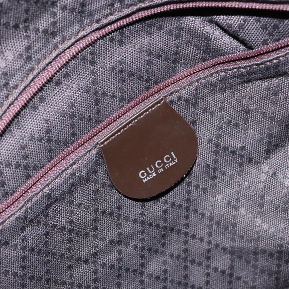 GUCCI Bamboo Shoulder Bag Nylon 2way Brown Silver 001 1553 1577 Auth 138216