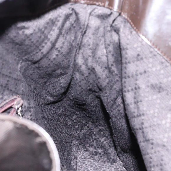 GUCCI Bamboo Shoulder Bag Nylon 2way Brown Silver 001 1553 1577 Auth 138216