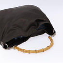 GUCCI Bamboo Shoulder Bag Nylon 2way Brown Silver 001 1553 1577 Auth 138216-6