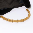 GUCCI Bamboo Shoulder Bag Nylon 2way Brown Silver 001 1553 1577 Auth 138216-7