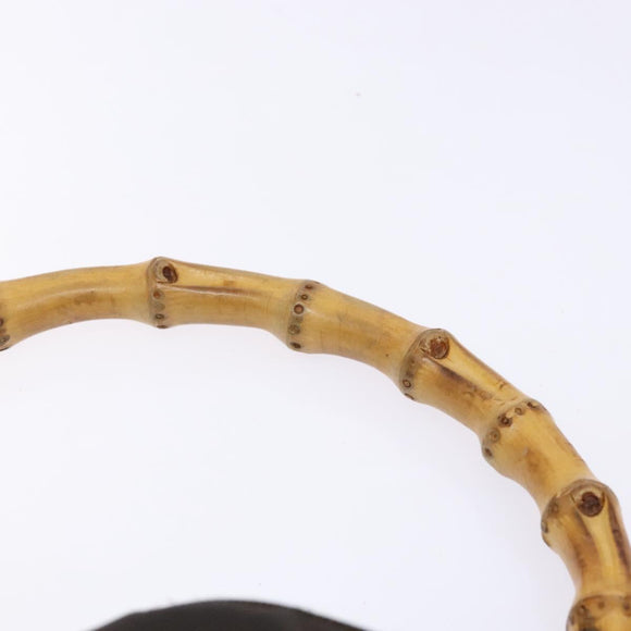 GUCCI Bamboo Shoulder Bag Nylon 2way Brown Silver 001 1553 1577 Auth 138216