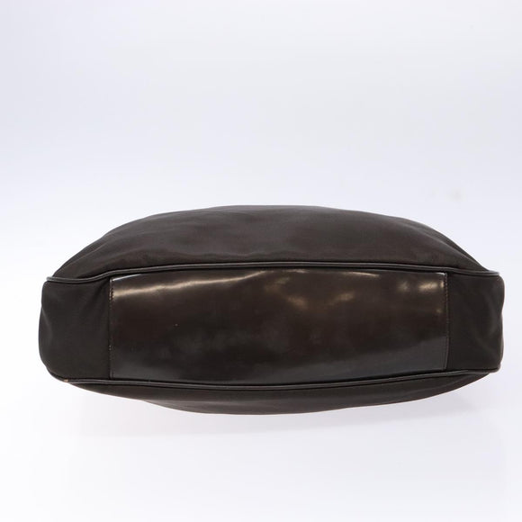 GUCCI Bamboo Shoulder Bag Nylon 2way Brown Silver 001 1553 1577 Auth 138216