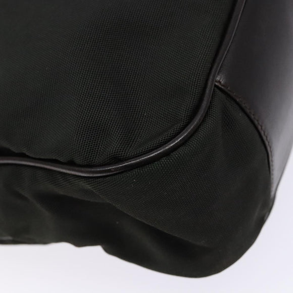 GUCCI Bamboo Shoulder Bag Nylon Khaki Silver 001 1638 Auth 138217