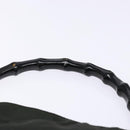 GUCCI Bamboo Shoulder Bag Nylon Khaki Silver 001 1638 Auth 138217-8