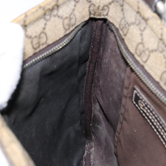 GUCCI GG Supreme Shoulder Bag PVC Beige Gold 295257 Auth 138218