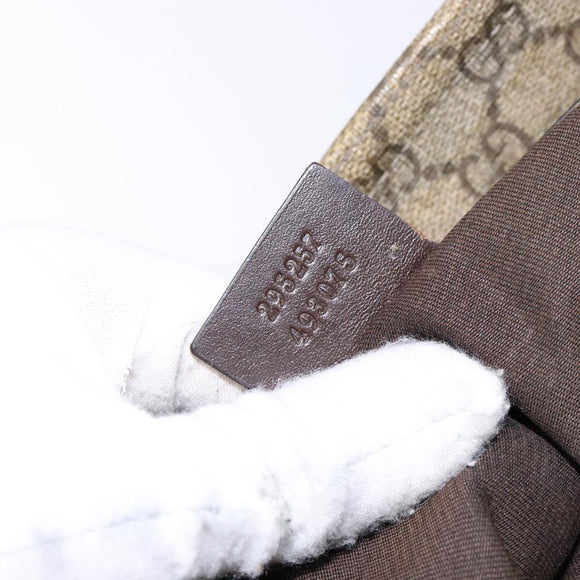 GUCCI GG Supreme Shoulder Bag PVC Beige Gold 295257 Auth 138218