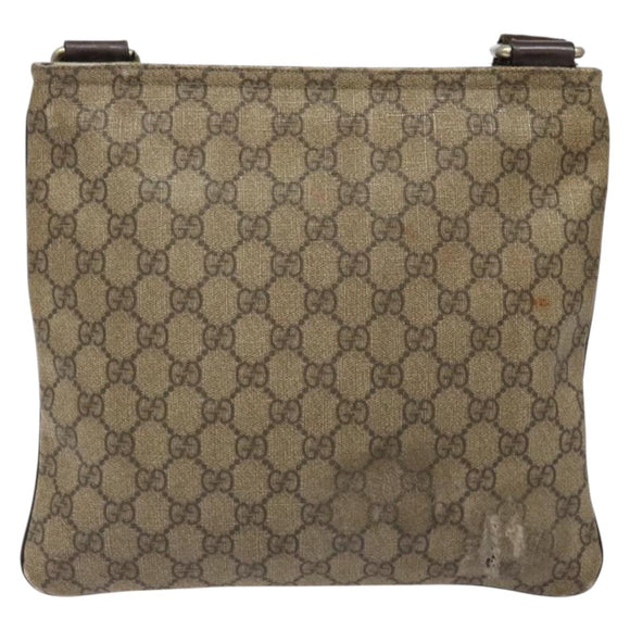 GUCCI GG Supreme Shoulder Bag PVC Beige Gold 295257 Auth 138218