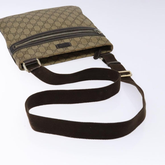 GUCCI GG Supreme Shoulder Bag PVC Beige Gold 295257 Auth 138218