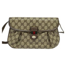 GUCCI GG Supreme Web Sherry Line Bag PVC Beige Gold 14 02 051 Auth 138219-13