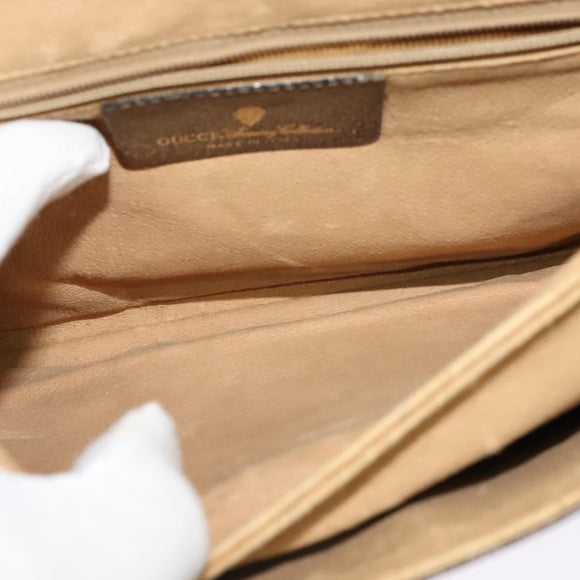 GUCCI GG Supreme Web Sherry Line Bag PVC Beige Gold 14 02 051 Auth 138219