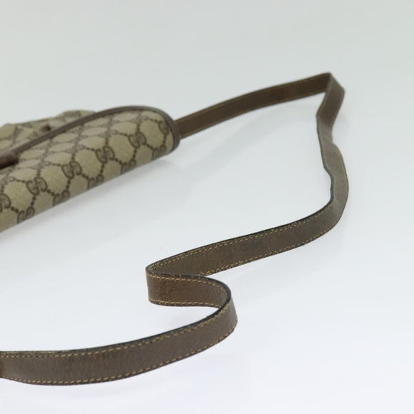 GUCCI GG Supreme Web Sherry Line Bag PVC Beige Gold 14 02 051 Auth 138219