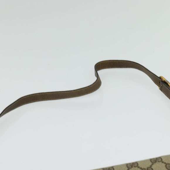 GUCCI GG Supreme Web Sherry Line Bag PVC Beige Gold 14 02 051 Auth 138219