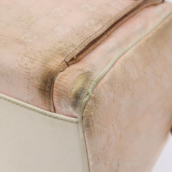 GUCCI GG Canvas Abbey Hand Bag Pink Gold 153026 Auth 138220