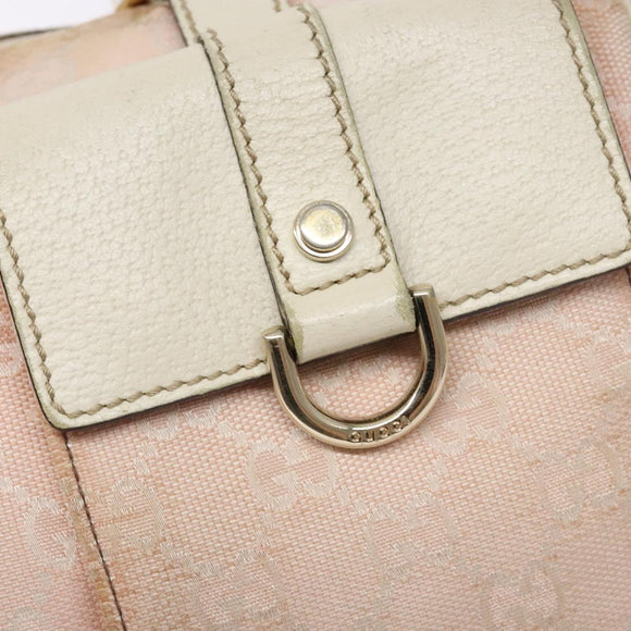 GUCCI GG Canvas Abbey Hand Bag Pink Gold 153026 Auth 138220