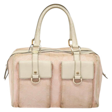 GUCCI GG Canvas Abbey Hand Bag Pink Gold 153026 Auth 138220 - 0