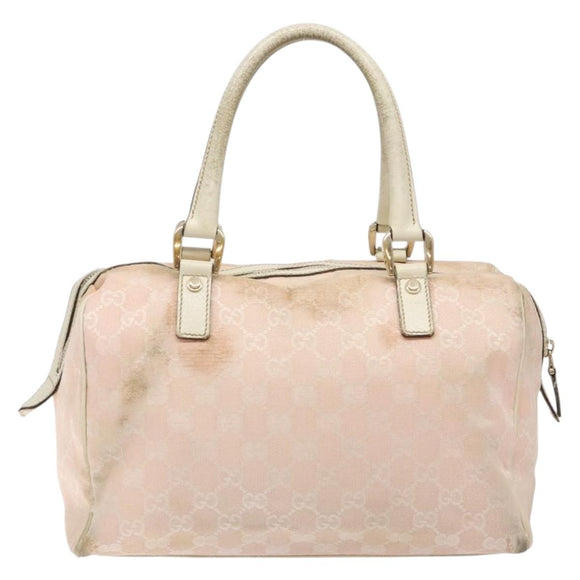 GUCCI GG Canvas Abbey Hand Bag Pink Gold 153026 Auth 138220