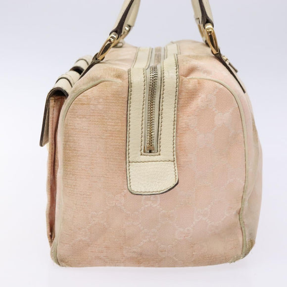 GUCCI GG Canvas Abbey Hand Bag Pink Gold 153026 Auth 138220