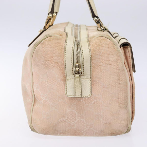 GUCCI GG Canvas Abbey Hand Bag Pink Gold 153026 Auth 138220