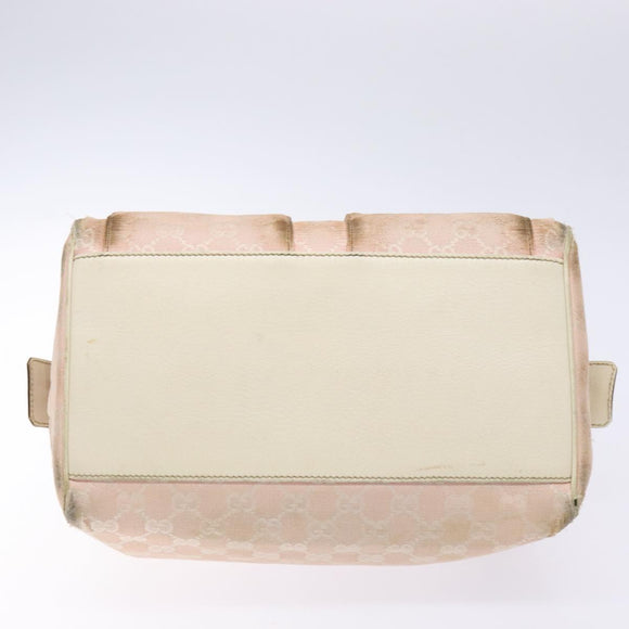 GUCCI GG Canvas Abbey Hand Bag Pink Gold 153026 Auth 138220
