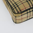 BURBERRY Nova Check Shoulder Bag Canvas Beige Silver Auth 138221-10