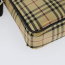 BURBERRY Nova Check Shoulder Bag Canvas Beige Silver Auth 138221-12