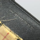 BURBERRY Nova Check Shoulder Bag Canvas Beige Silver Auth 138221-14