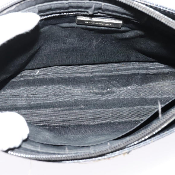 BURBERRY Nova Check Shoulder Bag Canvas Beige Silver Auth 138221